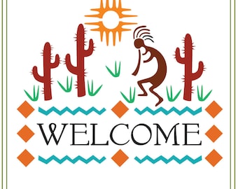 Southwest svg, Southwest Welcome, Kokopelli svg Use for iron on transfers, printable cards, vinyl cutting, signs, SVG, welcome sign svg