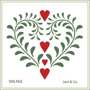 File SVG scandinavo, Rosemaling, cuore svedese svg, taglio vinile, album, biglietti, trasferimento a caldo, arte popolare, artigianato, cartelli