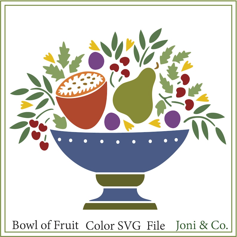 Download Bowl of Fruit SVG printable svg Fruit SVG Early American ...
