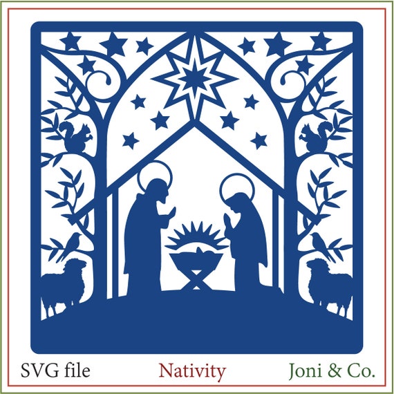 Nativity SVG Christmas Glass Block svg Nativity Scene ...
