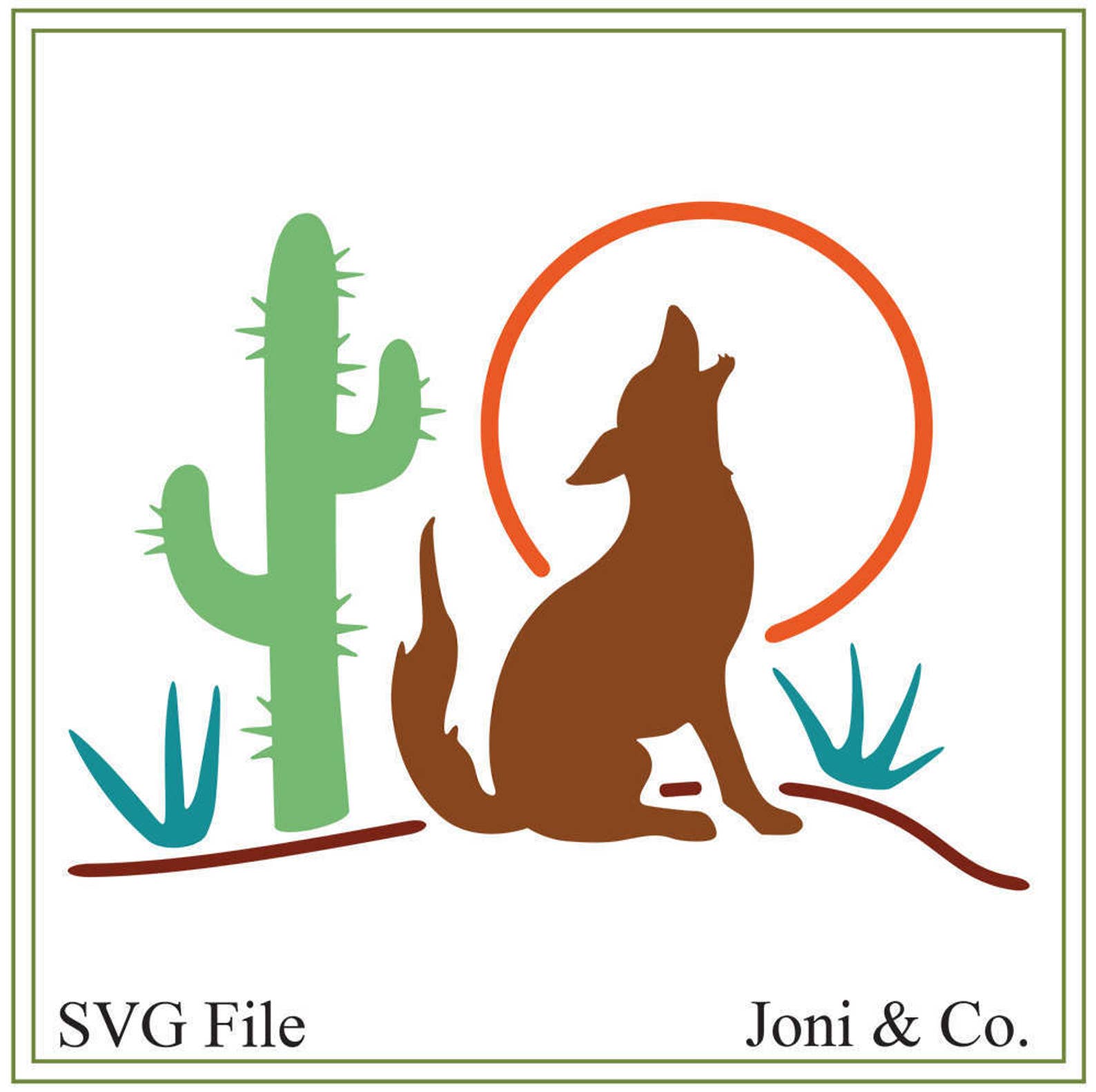 Southwest Coyote Svg Coyote Svg Vinyl Cutting Wall Art Etsy