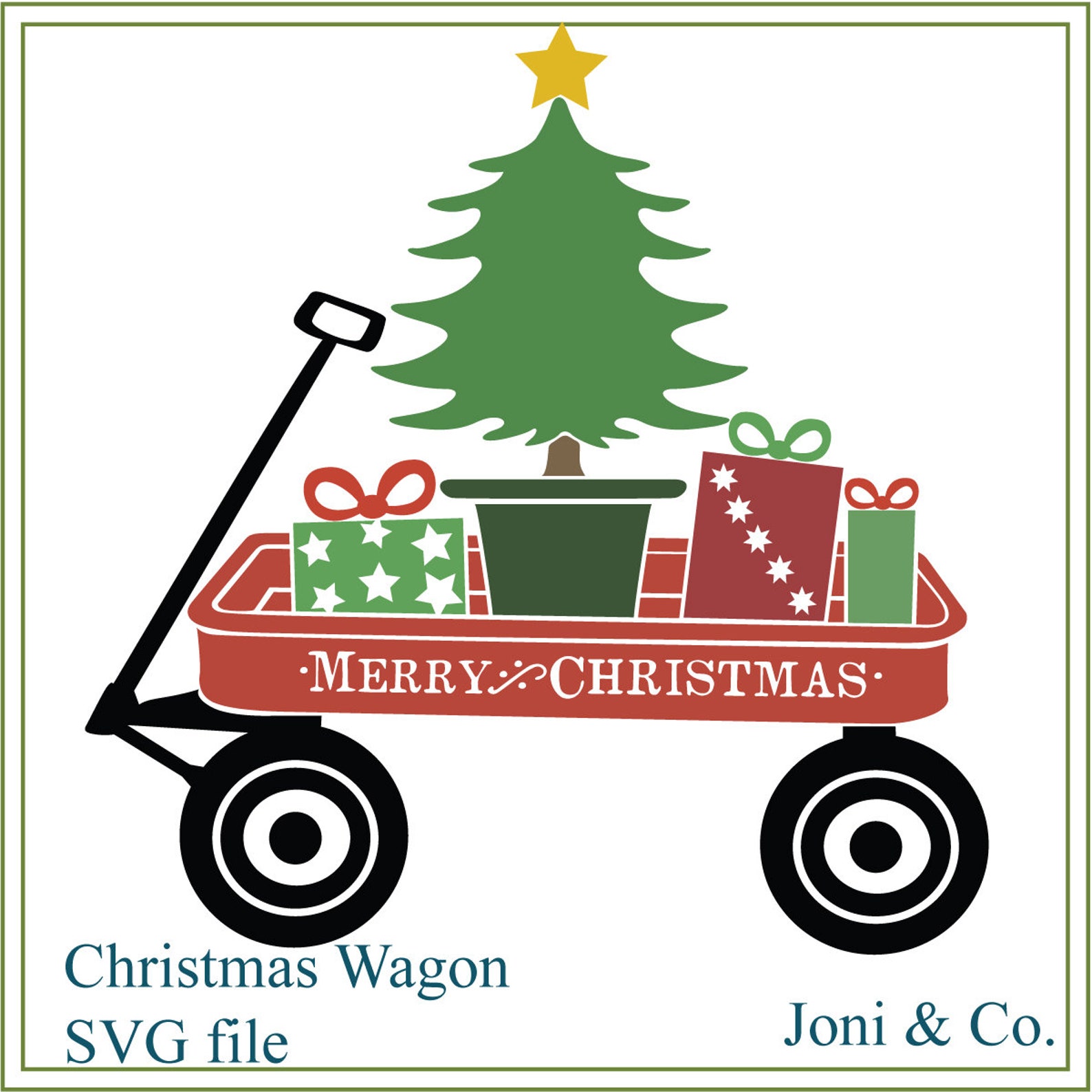 Christmas Tree Wagon SVG Red Wagon Svg Rustic Country Farm Etsy Canada