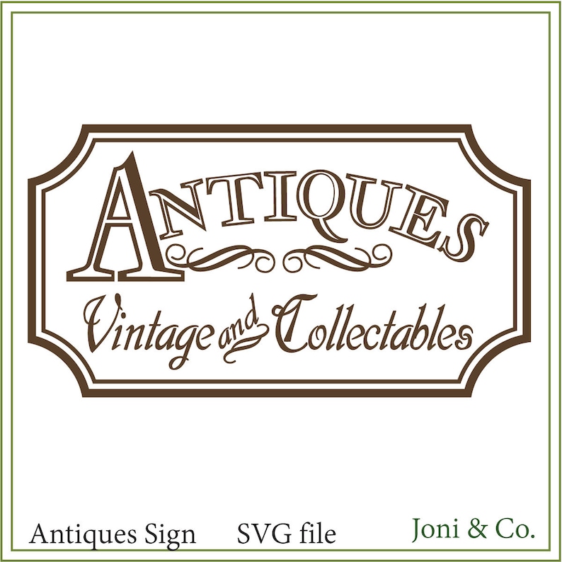 Antiques Sign SVG Vintage Sign Svg Iron on Transfer Svg | Etsy