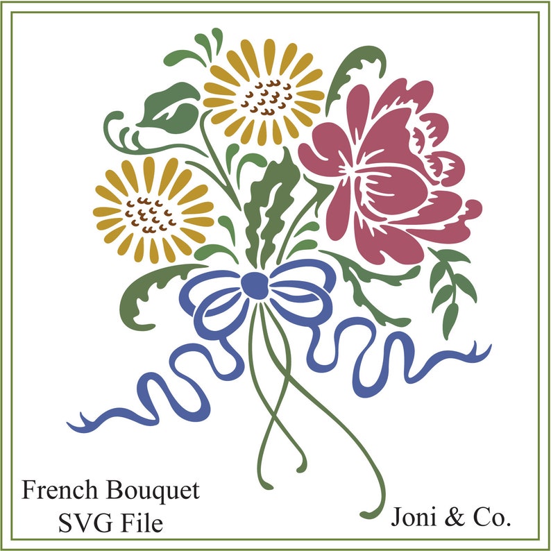 Download Bouquet svg French bouquet svg rose sunflower ribbon svg ...