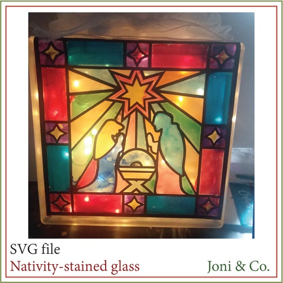 Download Free Nativity Stained Glass Svg Christmas Glass Block Svg Glass Etsy SVG DXF Cut File