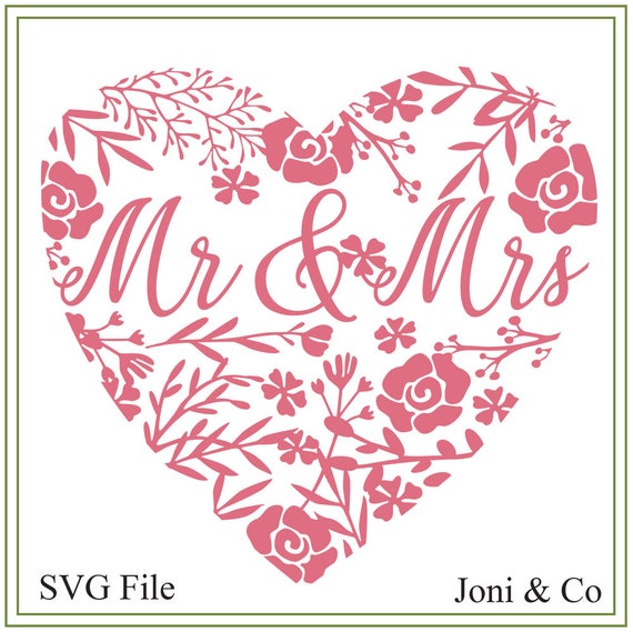 Download Wedding Svg Mr And Mrs Svg Flower Heart Svg Svg Wedding Etsy PSD Mockup Templates