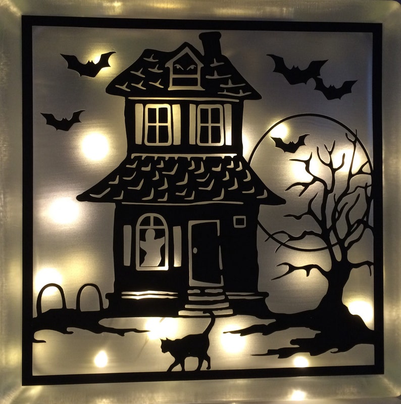 Download Halloween Glass Block SVG File Haunted House svg Halloween ...