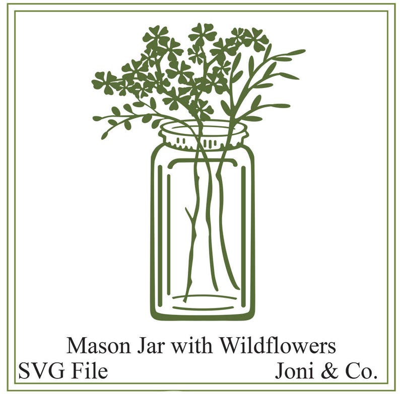Download Mason jar with wildflowers svg mason jar svg flowers svg | Etsy