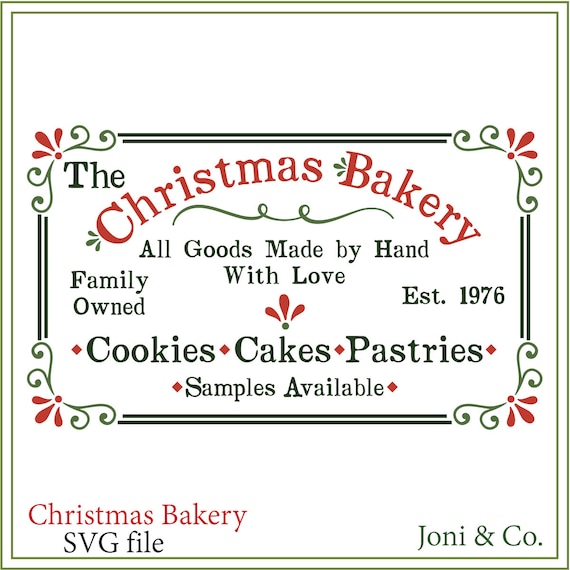 Download Free Christmas Bakery Sign Svg Christmas Svg Rustic Country Etsy SVG DXF Cut File