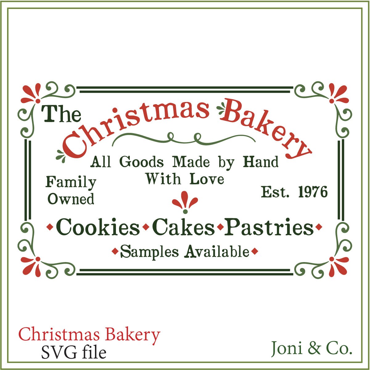 Download Christmas Bakery Sign SVG Christmas svg Rustic Country | Etsy