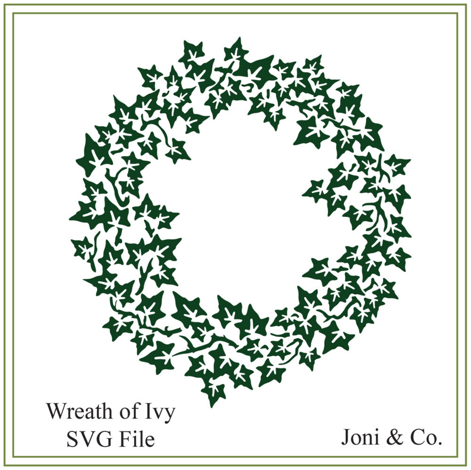 Ivy Wreath Svg File Wreath Svg Ivy Svg File Download Glass Etsy Hong Kong