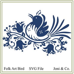 Folk Art Bird Svg, Folkart Bird, Primitive Svg, Glass Block Design ...