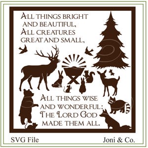 Kerst-svg-bestand, alle dingen helder en mooi svg, natuur svg, dieren in het wild svg, glazen blokken, afdrukbare kerstkaart, hert, beer,