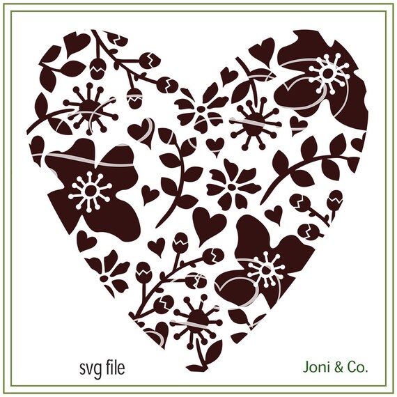 Download Flower Heart svg Valentine svg Wedding svg Flowers SVG | Etsy
