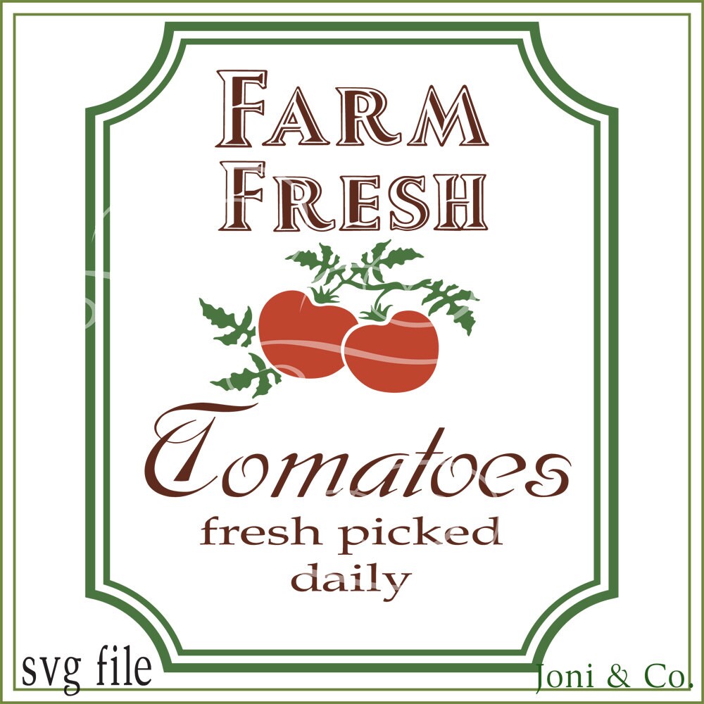 Download Garden Sign SVG File Tomato svg. Glass Block Design SVG | Etsy