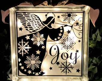 Christmas Angel svg File, Glass Block SVG cut file, Glass Blocks, vinyl cutting, cards, iron on transfer, Christmas crafts