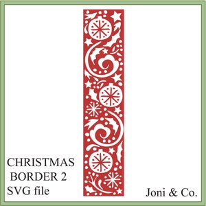 Bordure de Noël 2, fichier de coupe SVG bloc de verre de Noël, blocs de verre, découpe de vinyle, cartes, fer sur le transfert, artisanat de Noël, amour