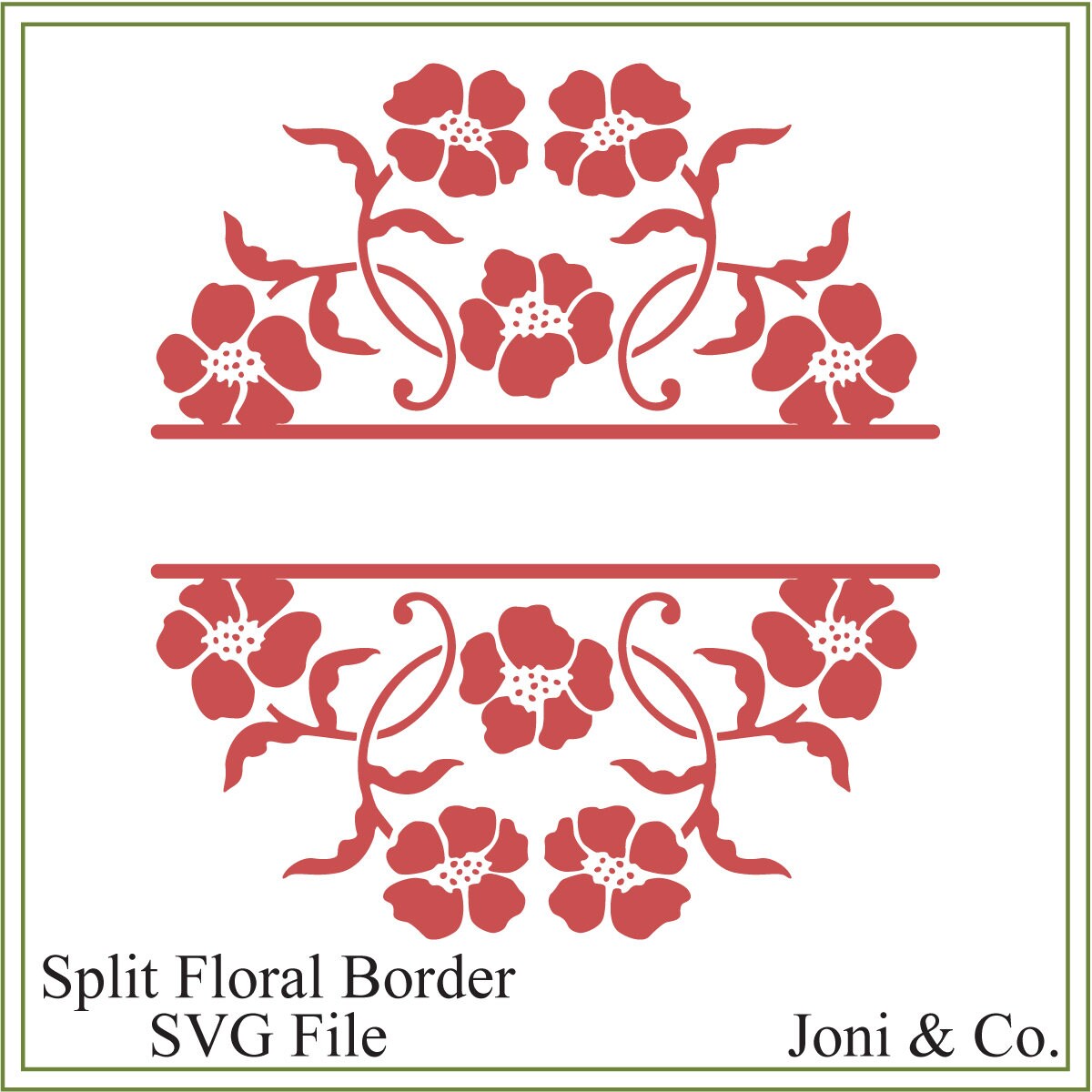 Download Split Floral Border svg monogram border svg wedding svg | Etsy