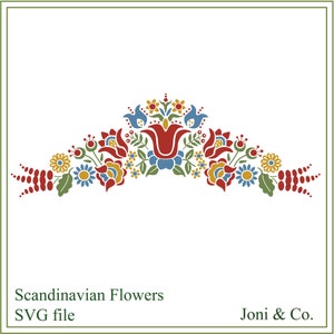 Fiori scandinavi SVG, Rosemaling, arte popolare svedese svg, taglio vinile, album, biglietti, trasferimento a caldo, arte popolare, blocchi di vetro, svg