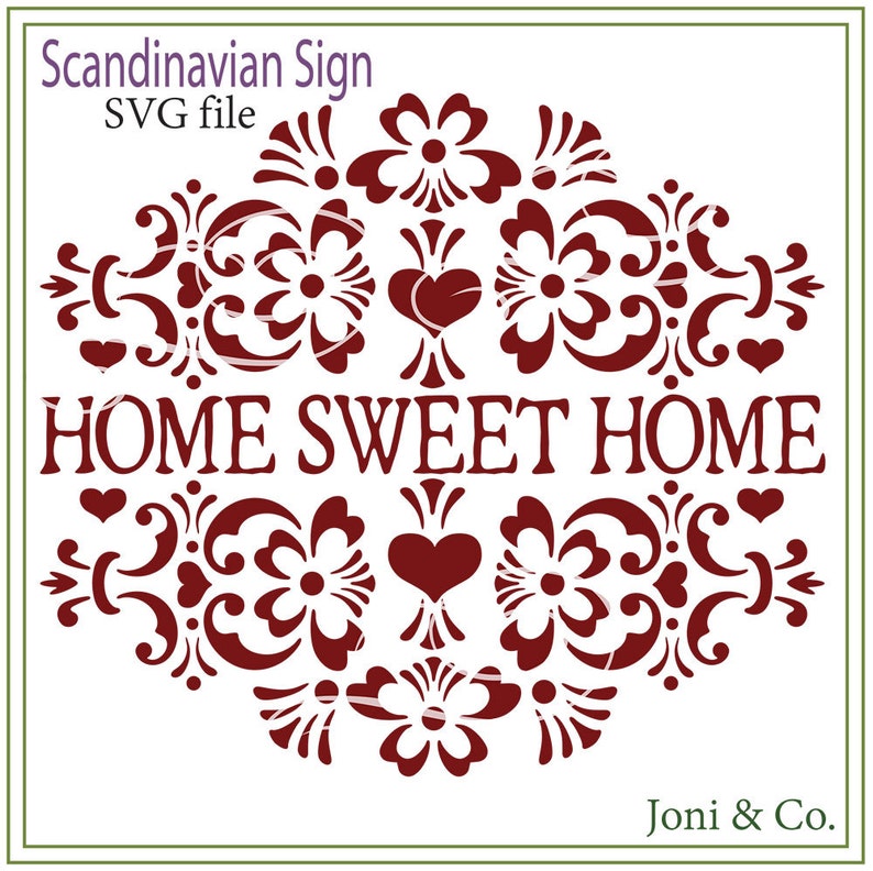 Scandinavian Svg File Rosemaling Swedish Folk Art Svg Vinyl Etsy