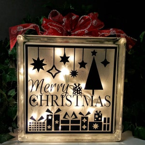 Glass Block SVG, Christmas Tree svg. Glass Block SVG cut file, Glass Blocks, vinyl cutting, cards, iron on transfer, Christmas crafts
