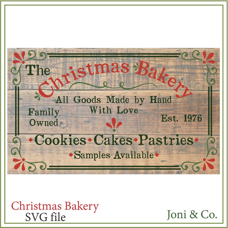 Download Christmas Bakery Sign SVG Christmas svg Rustic Country | Etsy