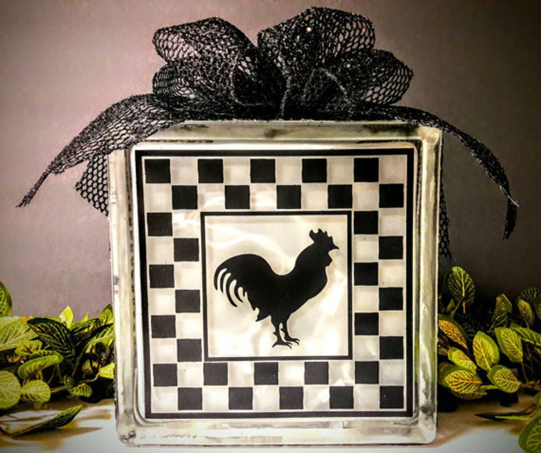 Roster Glass Block Country Rooster SVG File, Glass Block Design, Vinyl Cutting, Scrapbook ...
