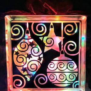 Christmas Glass Block SVG,  Glass Block SVG cut file, Glass Blocks, vinyl cutting, cards, iron on transfer, Christmas crafts
