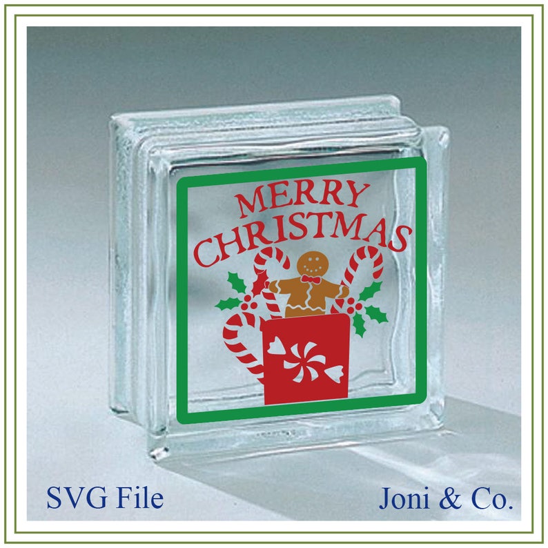 Christmas Glass Block SVG Cute Gingerbread. Glass Blocks Etsy