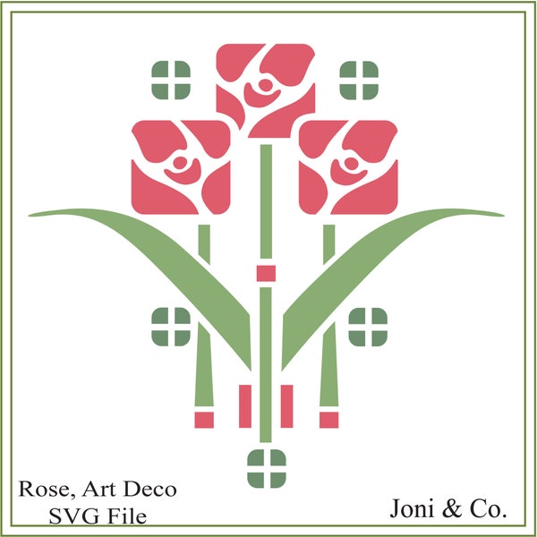 Rose svg, Art Deco Rose svg, art nouveau, roses, flower, flowers, garden,  vinyl cutting file, printable, greeting cards, craft and Wedding,