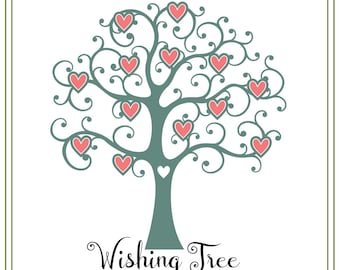 Tree svg, wishing tree svg, wedding svg, nature svg, rustic tree illustration, cards, signs, wedding receiption svg, SVG file, cricut svg