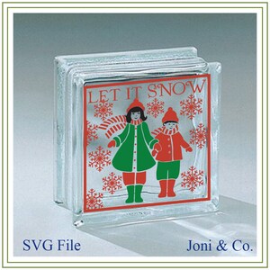 Weihnachten Glasblock SVG, Let it Snow svg, Glasblock SVG-Schnittdatei, Glasblöcke, Vinyl schneiden, Karten, Weihnachtshandwerk