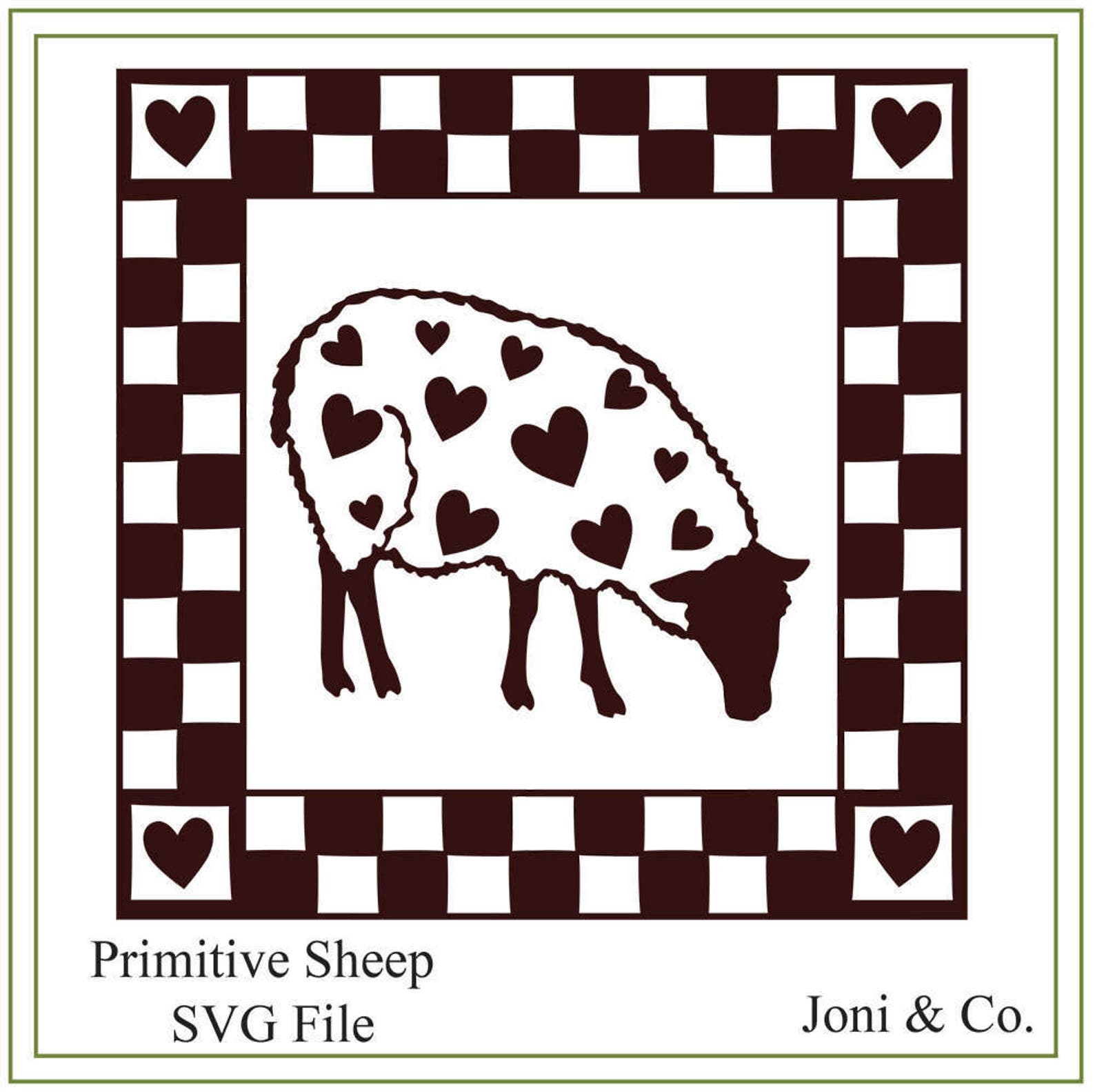 Primitive Sheep SVG File Download Primitive SVG Glass Block - Etsy