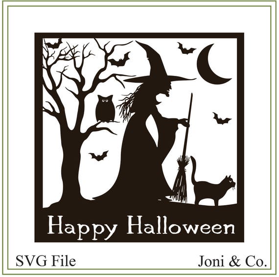 Download Halloween Svg Witch Cat Svg Glass Block Svg Vinyl Etsy