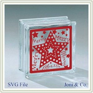 Christmas Glass Block SVG, Christmas Star svg, Glass Block SVG cut file, Glass Blocks, vinyl cutting, cards, Christmas crafts