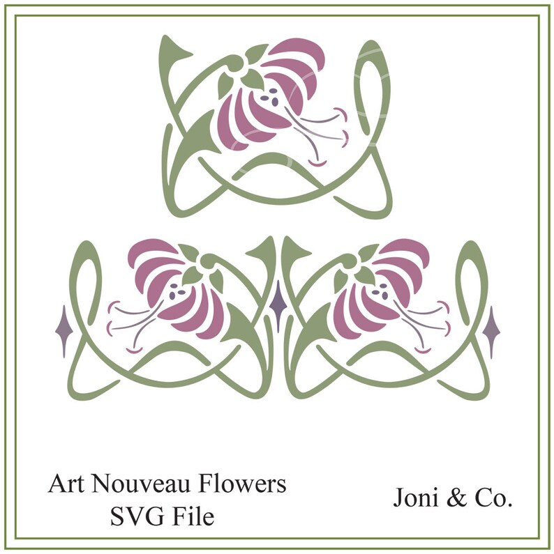 Download Flower SVG Art Nouveau SVG Flowers svg Flower border vinyl ...