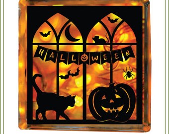 Halloween svg, Halloween Window , glass block svg, vinyl cutting, paper craft, card making, svg file halloween glass block svg