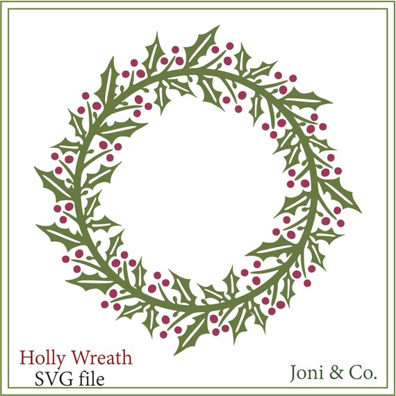 Download Free Christmas Wreath Svg New Holly Wreath Svg Primitive Etsy SVG DXF Cut File