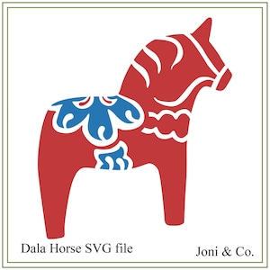 Dala Horse SVG File, Scandinavian Christmas, Swedish Christmas, vinyl cutting, cards, iron on transfer, Sweden, SVG, Sweden