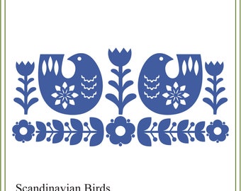 Scandinavian Birds SVG File, Scandinavian Christmas, Swedish Christmas, vinyl cutting, cards, iron on transfer, Sweden, crafts, SVG, Nordic