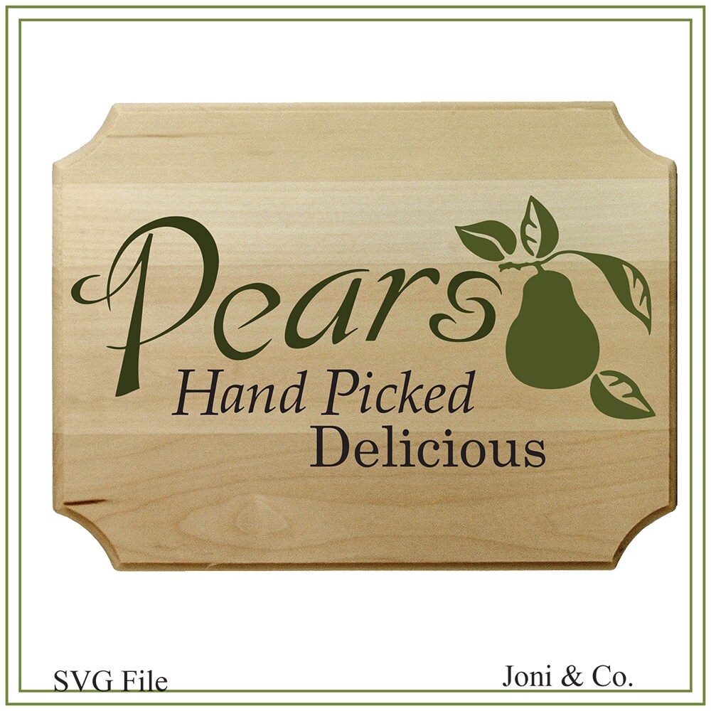 Pear Tree Sign Garden Sign SVG File, Pear Svg, Farmhouse Svg. Glass Block Design, SVG ...