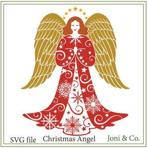 Christmas Angel Svg, Angel Printable Svg, Printable, Christmas Glass