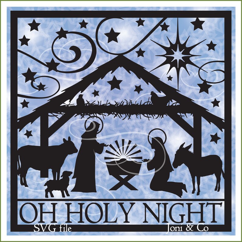 Nativity SVG Christmas Glass Block Svg Nativity Scene Glass Etsy