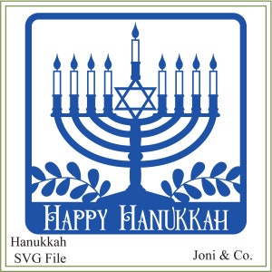 Hanukkah SVG, svg Happy Hanukkah, imprimable, bloc de verre svg, cartes de vœux, impression et cadre, cadeau de Hanoucca, menorah svg, bénédictions