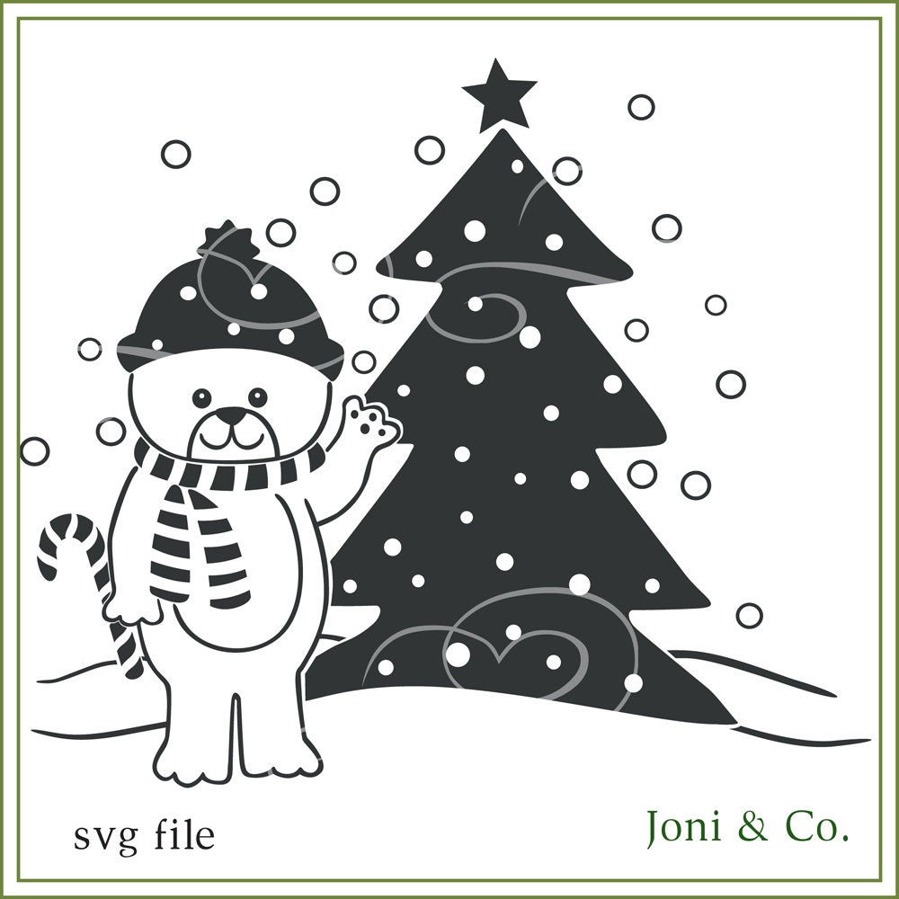 Download Christmas SVG File Polar Bear svg Glass Blocks vinyl | Etsy