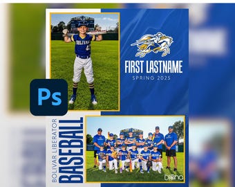 Sports Photo Collage Template: Editable Memory Mate PSD (Digital Download)