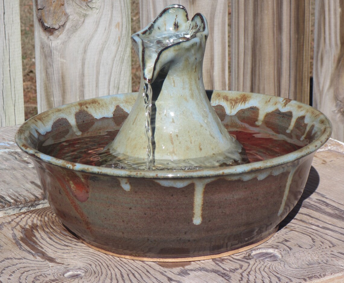 Ceramic Cat Drinking Fountain Indoor Pet Water Feature Etsy