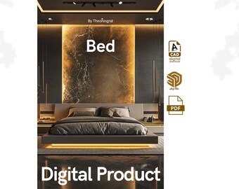 Cama: Archivo Cad PDF Sketchup - Dormitorio
