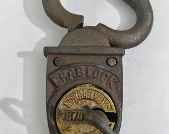 Rusty Black Finish 5"x 2.5" Padlock Blacksmith Cast Iron Lock With Working Keys