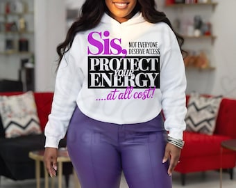 Protege tu energía PNG, cita sobre la autoestima, tipografía sobre los límites femeninos (descarga digital)